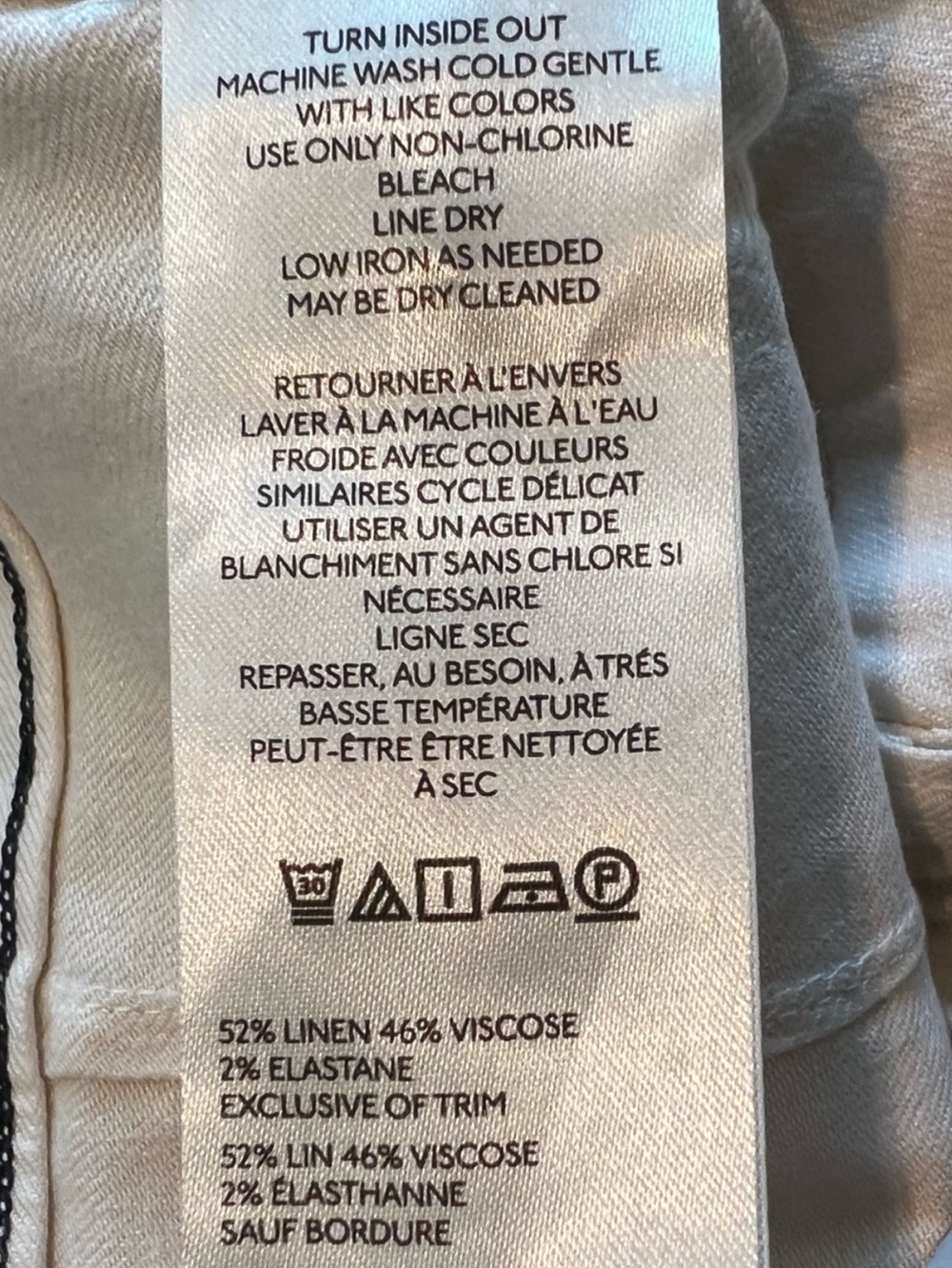 🇫🇷Anthropologie Colette Pants Maeve Linen Blend Cropped Wide Leg New 26P France - Picture 12 of 13